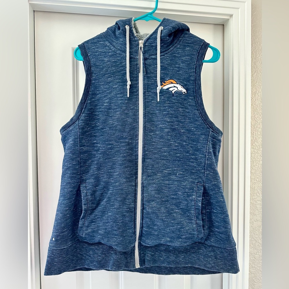 Antigua Denver Broncos Blue Hoodie Vest